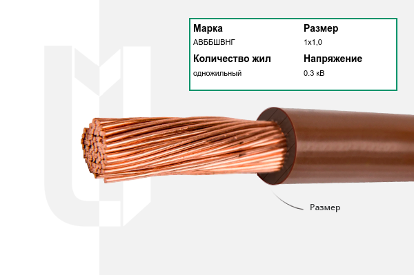 Силовой кабель АВББШВНГ 1х1,0 мм