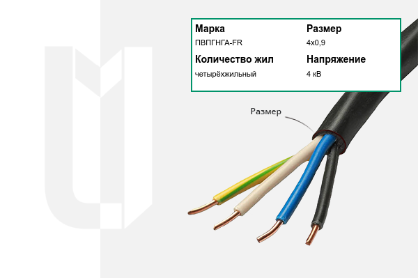 Силовой кабель ПВПГНГА-FR 4х0,9 мм